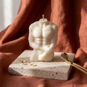 Lumânare parfumată și decorativă Prestige Flame - BĂRBAT - Silhouette Collection - 125gr
